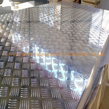 China Diamond / 5 Bar Embossed Aluminum Tread Sheets 3003 H14 Factory